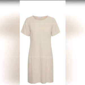Silk Collection 10 Beige 100% SILK  Shortsleeves  Women's Maxi Dress